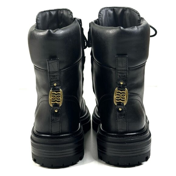 Sam Edelman Aleia Womens Black Leather Lace-Up Combat Boots Size 7M New $200 - Picture 4 of 12